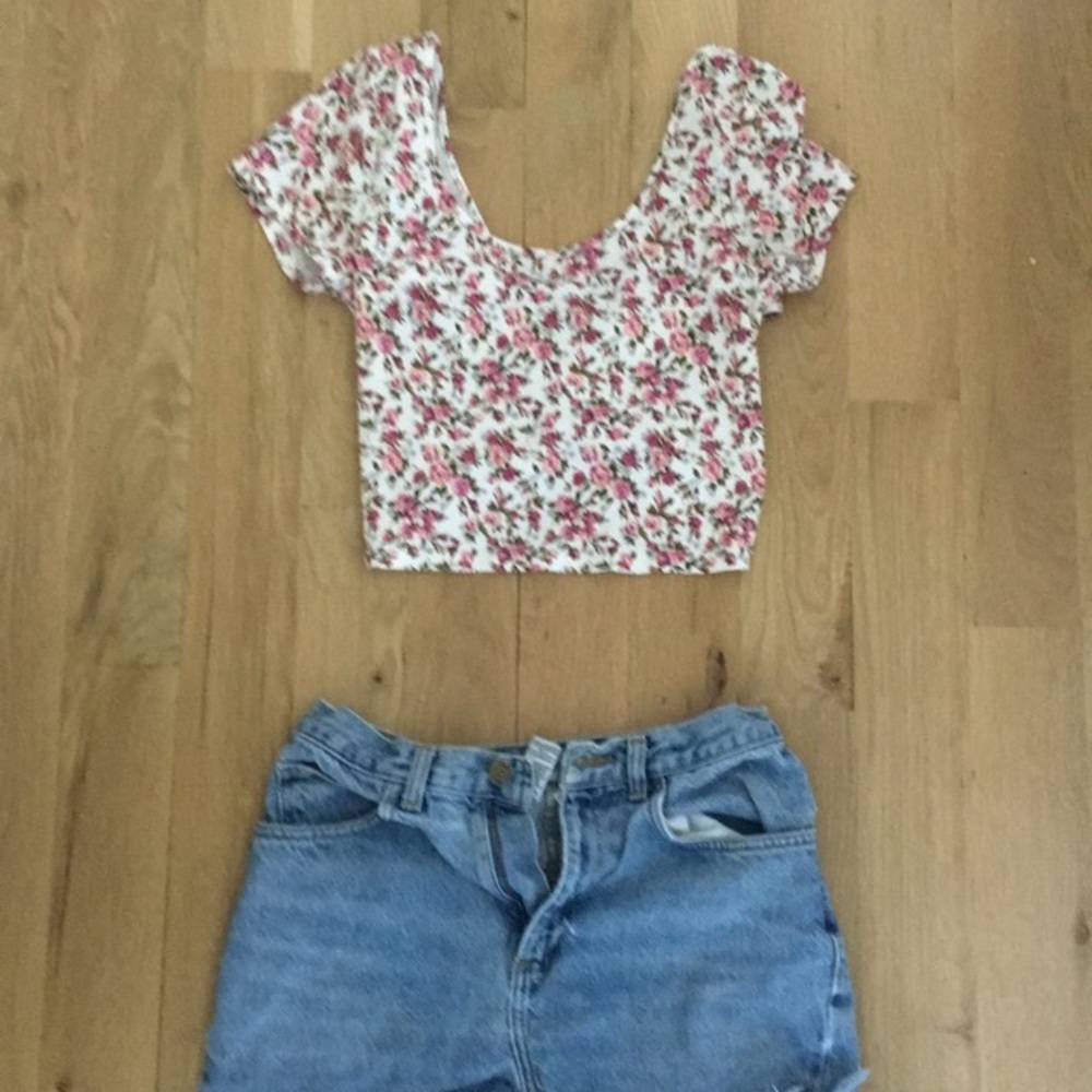 F21 cross-back floral top